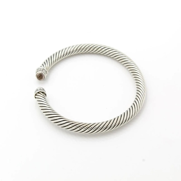 DAVID YURMAN * Sterling Silver Cable Cuff Accented With Morganite & Diam… - Picture 4 of 7